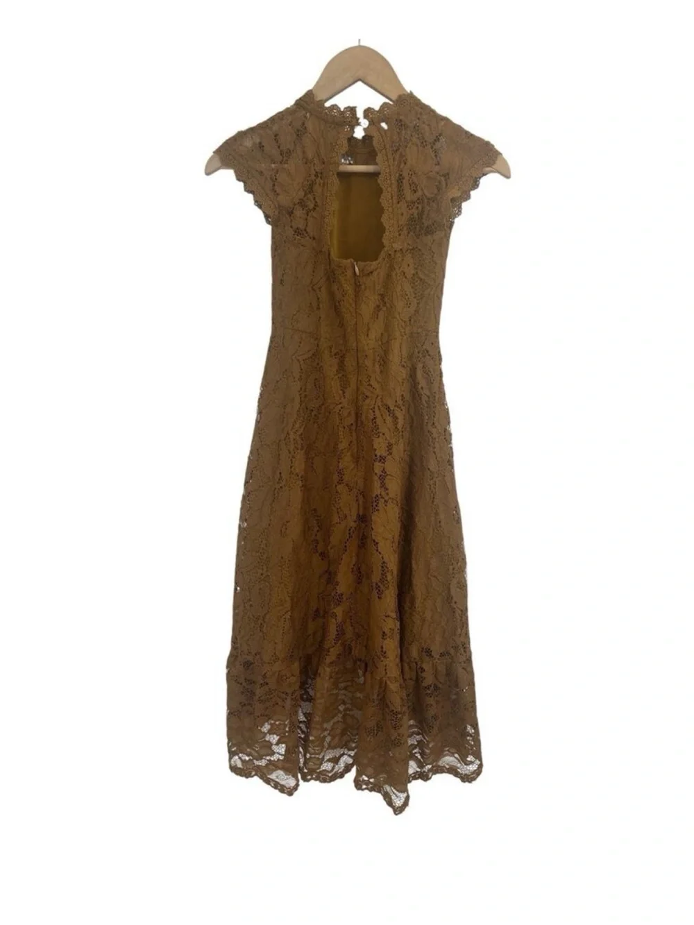 Joyfolie Girls Lace Midi Dress in Mustard